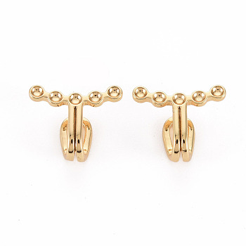 Brass Rhinestone Settings Clip-on Earring Findings, Nickel Free, Real 18K Gold Plated, Fit for 1.6mm rhinestone, 12x16x7mm, Inner Diameter: 7.5x4mm