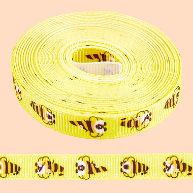 Polyester Bees Printed Grosgrain Ribbons(SRIB-WH20020-018E)-6