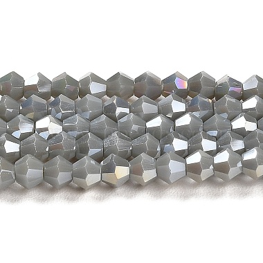 Gray Bicone Glass Beads