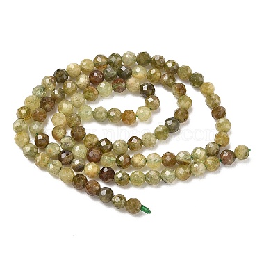 brins de perles de grenat vert naturel(G-Z161-A03-4mm)-4