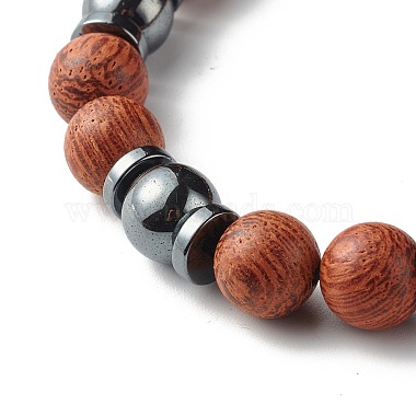 Synthetic Hematite Beads Bracelet for Men Women(BJEW-JB06755)-6