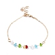 4Pcs 4 Style Alloy Chain Anklets Set with Heart Beaded and Butterfly Charm(SJEW-D009-02KCG)-6