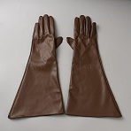 PU Leather Long Whole Finger Gloves, Coconut Brown, 378x195x4mm(AJEW-WH20098-096B)