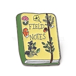Alloy Enamel Pins, Lapel Pins for Backpack Clothes, Platinum, Field Notes Book for Nature Lover, Colorful, 29x22mm(AL-CBA2BD9-03P)