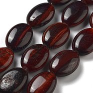 Natural Red Tiger Eye Beads Strands, Dyed & Heated, Flat Oval, 18~18.5x13~13.5x6~6.5mm, Hole: 1.2mm, about 11pcs/strand, 7.76 inch(19.7cm)(G-P528-M15-01)