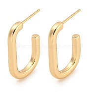 Alloy Hoop Earring, with Steel Pin, Rectangle, Light Gold, 21~21.5x2.5mm(EJEW-P269-11KCG)