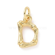 Brass Pendants, with Jump Ring, Golden, Letter Charm, Letter D, 12x7x2mm, Hole: 3mm(KK-K165-04D)
