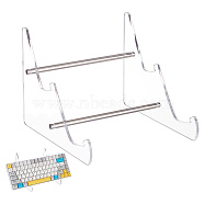 2-Tier Transparent Acrylic Keyboard Stands, Detachable Keyboard Storage Holder with Platinum Tone Iron Findings, Clear, Finish Product: 15x17.2x13.3cm, about 8pcs/set(ODIS-WH0002-32P)