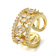Brass Micro Pave Cubic Zirconia Ring, Long-Lasting Plated, Golden, 11mm, Inner Diameter: 16mm(RJEW-Z033-02G)