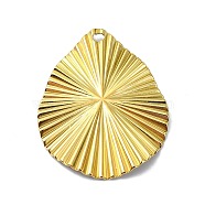 Ion Plating(IP) 304 Stainless Steel Pendants, Real 18K Gold Plated, Teardrop, 31x24.5x1mm, Hole: 1.8mm(STAS-B058-27G-02)