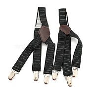 Y-shape Elastic Garter Strap, No-slip Sock Clamp, Men's Shirt Stay, with Iron Clip, Wedding Garment Accessories, Black, 500~740x25x2mm, 2pcs/set(AJEW-WH0291-27A)