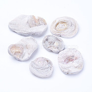 Electroplate Natural Druzy Agate Beads, No Hole/Undrilled, Nuggets, Old Lace, 26~52x25~40x5~17mm(G-P252-01E)