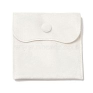 Velvet Jewelry Pouches, Jewelry Gift Bags with Snap Button, for Ring Necklace Earring Bracelet Storage, Square, White, 10x9.7x0.2cm(ABAG-K001-01C-04)