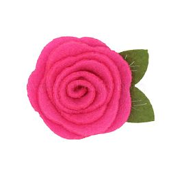 Wool Felt Cabochons, Rose, Fuchsia, 50x40mm(FABR-PW0001-122C)