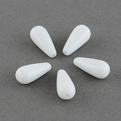 Opaque Acrylic Beads, teardrop, White, 20x7mm, Hole: 2mm(X-SACR-S055-C)