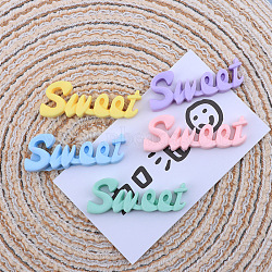 Opaque Resin Cabochons, Word Sweet, Mixed Color, 15x40x5mm(LETT-PW0002-32)