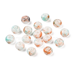 Opaque Spray Painted Glass Beads, Rondelle, Coral, 8x5mm, Hole: 2mm, about 1041pcs/500g(GLAA-G118-01E)