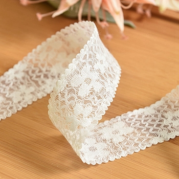9M Polyester Flower Lace Ribbons, Garment Accessories, Gift Packaging, Old Lace, 1-1/8 inch(30mm), about 9.84 Yards(9m)/Roll