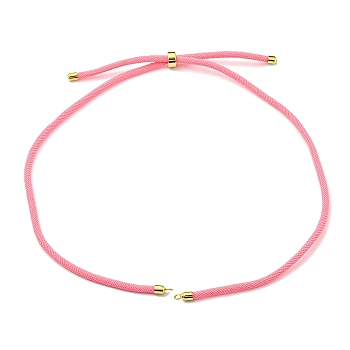 Nylon Cords Necklace Making, with Golden Brass Findings, Long-Lasting Plated, Hot Pink, 22~22.8 inch(56~58cm), Hole: 1.7mm