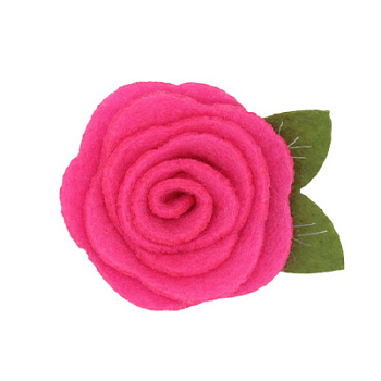 Wool Felt Cabochons, Rose, Fuchsia, 50x40mm