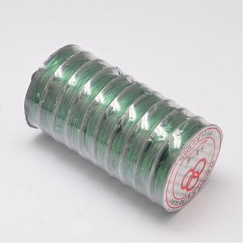Flat Elastic Crystal String, Elastic Beading Thread, for Stretch Bracelet Making, Sea Green, 0.8mm, about 10.93 yards(10m)/roll