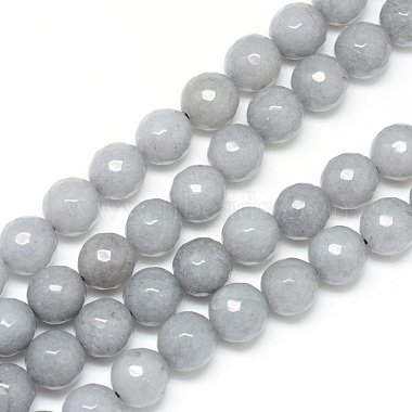 6mm LightGrey Round White Jade Beads