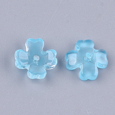 Transparent Spray Painted Glass Bead Caps(GLAA-S183-24C)-2