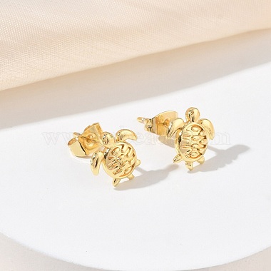 Brass Stud Earrings for Women(EJEW-G464-03G)-2