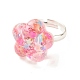 3D Resin Flower with Star Adjustable Ring(RJEW-JR00456)-4