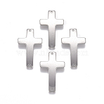 Non-Tarnish 304 Stainless Steel Links connectors, Cross, Stainless Steel Color, 35.5x20.5x1.5mm, Hole: 1.6mm(X-STAS-L234-147P)