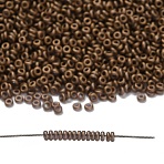 TOHO 11/0 Demi Round Beads, Japanese Seed Beads, (634F) Montana Blue Transparent Gold Luster Matte, 2.2x0.9mm, Hole: 0.8mm, about 1733pcs/10g(X-SEED-DR11-0634F)