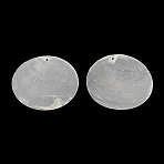 Flat Round Capiz Shell Pendants, WhiteSmoke, 50x0.5~1mm, Hole: 2mm(X-SSHEL-R035-12)