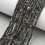 Natural African Turquoise(Jasper) Beads Strands, Round, Faceted, 3mm, Hole: 0.5mm, about 127pcs/strand, 14.96''(38cm)(G-RM241221-B9)
