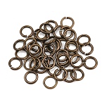 Brass Open Jump Rings, Round, Antique Bronze, 5x0.8mm, Inner Diameter: 3.5mm, about 10000pcs/500g, 20 Gauge(KK-NH0012-01B-AB)