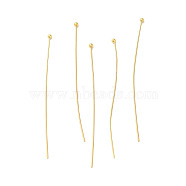 304 Stainless Steel Ball Head Pins, Real 18K Gold Plated, 60x0.5mm, Head: 1.9mm(STAS-K285-03I-G)