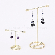 Iron T- Shape Earring Display Stand, for Hanging Dangle Earring, Golden, 7cm and 15.1cm, 2pcs/set(EDIS-E025-06)