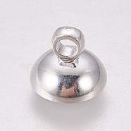 Alloy Bead Cap Pendant Bails, for Globe Glass Bubble Cover Pendant Making, Platinum, 6.6x8mm, Hole: 1.8mm(X-PALLOY-WH0065-09P)