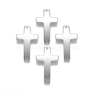 304 Stainless Steel Links connectors, Cross, Stainless Steel Color, 35.5x20.5x1.5mm, Hole: 1.6mm(X-STAS-L234-147P)
