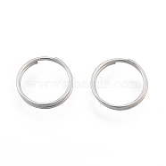 304 Stainless Steel Split Rings, Double Loops Jump Rings, Stainless Steel Color, 10x1.5mm, Inner Diameter: 9mm, Single Wire: 0.7mm(STAS-N092-171A-01P)