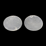 Flat Round Capiz Shell Pendants, WhiteSmoke, 50x0.5~1mm, Hole: 2mm(X-SSHEL-R035-12)