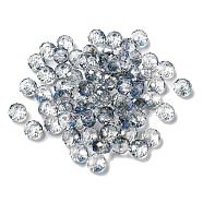 Electroplate Glass Beads, Rondelle, Clear, 6x4mm, Hole: 1.4mm, 100pcs/bag(EGLA-Z004-01A-04)
