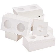 Cardboard Staple Type Coin Mylar Flip Holder Cover Case, White, 100x50x1.5mm, Hole: 40mm(PH-AJEW-P001-01)