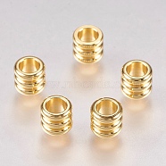 201 Stainless Steel Beads, Column, Golden, 5x4.5mm, Hole: 3mm(X-STAS-G173-01G-C)