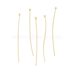 304 Stainless Steel Ball Head Pins, Real 18K Gold Plated, 60x0.5mm, Head: 1.9mm(STAS-K285-03I-G)