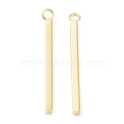 304 Stainless Steel Pendants, Bar Charm, Real 24K Gold Plated, 27.5x2x2mm, Hole: 2mm(STAS-P327-09C-G)