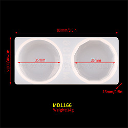 DIY Food Grade Silicone Molds, Resin Casting Molds, for UV Resin, Epoxy Resin Crfat Making, Flat Round & Polygon, 40x88x13mm, Inner Diameter: 35mm(WG38706-01)