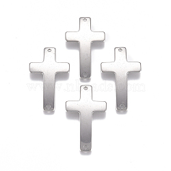 304 Stainless Steel Links connectors, Cross, Stainless Steel Color, 35.5x20.5x1.5mm, Hole: 1.6mm(X-STAS-L234-147P)