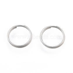 Non-Tarnish 304 Stainless Steel Split Rings, Double Loops Jump Rings, Stainless Steel Color, 10x1.5mm, Inner Diameter: 9mm, Single Wire: 0.7mm(STAS-N092-171A-01P)