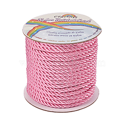 Olycraft Nylon Thread, Twisted Cord, Pearl Pink, 5mm, about 30yards/roll(27.432m/roll)(NWIR-OC0001-02-04)