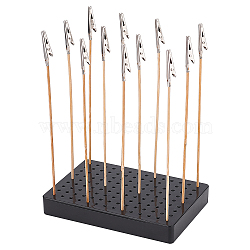 AHADEMAKER 20Pcs Bamboo Alligator Clip Sticks, Model Holder for Painting Airbrush, Fits for Air Spray Booth, with 1Pc Plastic Painting Stand Bases, Mixed Color, Clip Stick: 190~196mm, Base: 150x100x22mm(TOOL-GA0001-67)